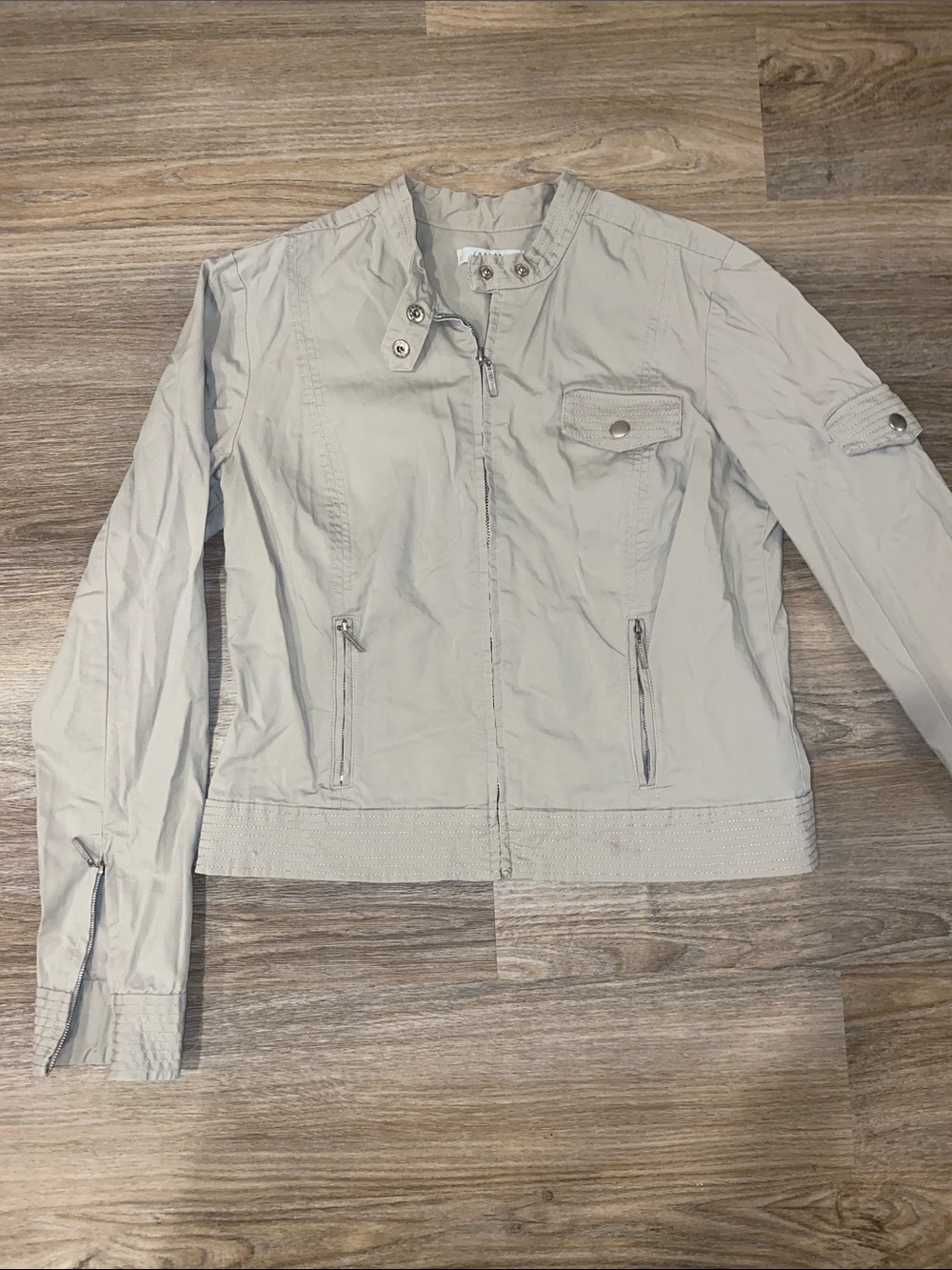 Light Gray Women's Lightweight Zip Jacket